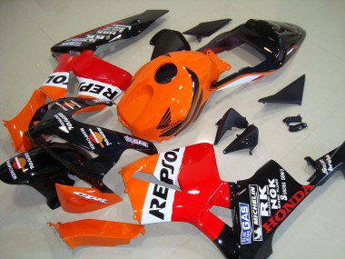 Kit Carenados Moto Honda CBR600RR 2003-2004 - Naranja Blanco Rojo Negro Brillante Repsol Asequibles