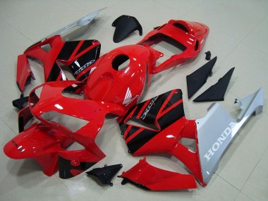 Carenados Moto Honda CBR600RR 2003-2004 - Rojo Plata Negro Brillante Asequibles