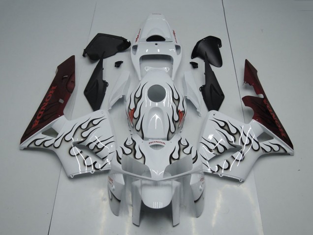 Carenado Moto Honda CBR600RR 2005-2006 - Blanco Negro Llama Asequibles