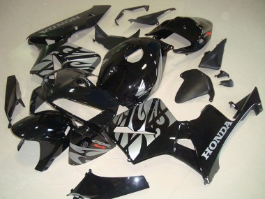 Carenados Moto Honda CBR600RR 2005-2006 - Negro Brillante Plata Llama Asequibles