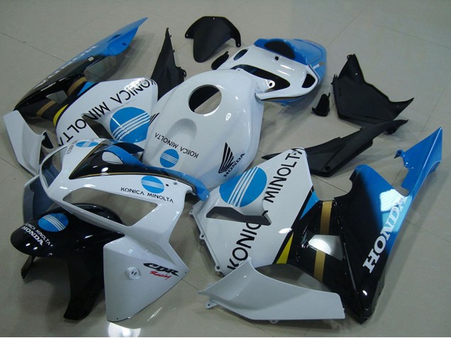 Carenados Moto Honda CBR600RR 2005-2006 - Blanco Azul Negro Brillante Konica Minolta Asequibles