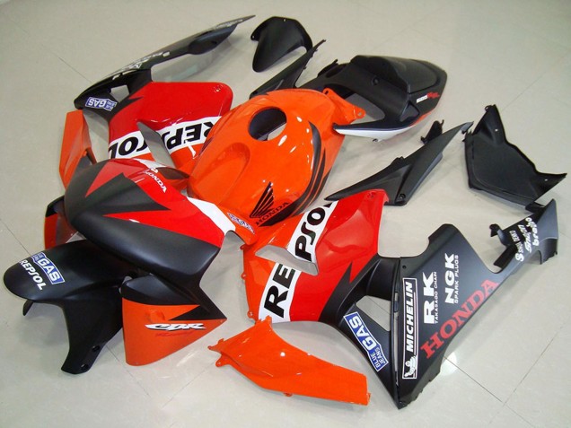 Carenados Moto Honda CBR600RR 2005-2006 - Naranja Rojo Blanco Negro Mate Repsol Carrera Asequibles