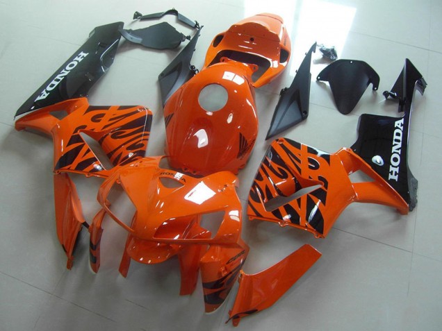 Carenados Moto Honda CBR600RR 2005-2006 - Naranja Negro Llama Asequibles
