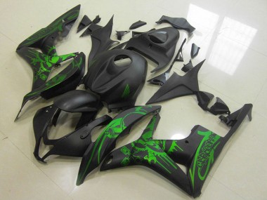 Carenados Moto Honda CBR600RR 2007-2008 - Verde Negro Mate Cráneo Asequibles