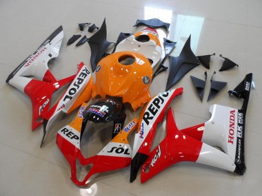 Kits Carenado Moto Honda CBR600RR 2007-2008 - Naranja Blanco Rojo Negro Brillante Repsol Asequibles