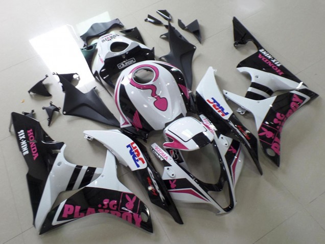 Carenados Moto Honda CBR600RR 2007-2008 - Blanco Rosa Negro Mate HRC Playboy Durex Asequibles