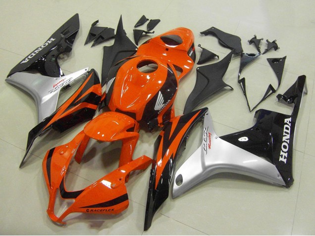 Carenado Moto Honda CBR600RR 2007-2008 - Plata Naranja Negro Brillante Asequibles
