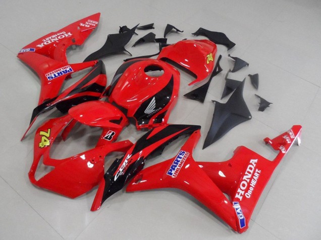 Carenados Moto Honda CBR600RR 2007-2008 - Rojo Negro Brillante Carrera Unlimited Parts 74 Asequibles