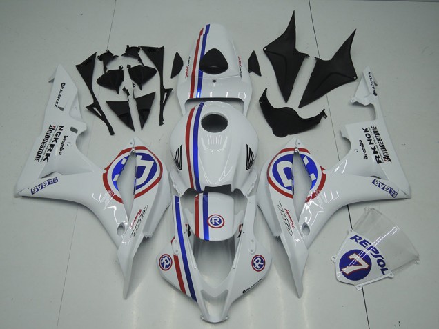 Carenados Moto Honda CBR600RR 2007-2008 - Blanco Rojo Azul R Asequibles