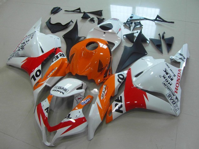 Kit Carenados Moto Honda CBR600RR 2009-2012 - Naranja Blanco Rojo Negro Brillante Repsol Asequibles