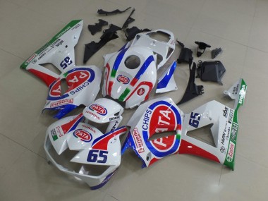 Carenados Moto Honda CBR600RR 2013-2023 - Blanco Rojo Azul Pata 65 Asequibles
