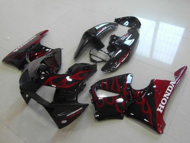 Carenados Moto Honda CBR900RR 919 1998-1999 - Negro Brillante Rojo Llama Asequibles