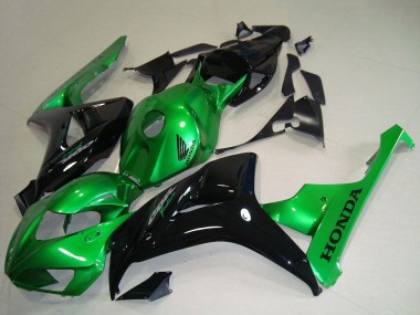 Carenados Moto Honda CBR1000RR 2006-2007 - Verde Negro Brillante Asequibles