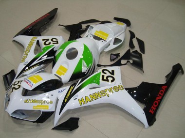 Carenados Moto Honda CBR1000RR 2006-2007 - Blanco Verde Amarillo Negro Brillante Hannspree 52 Asequibles