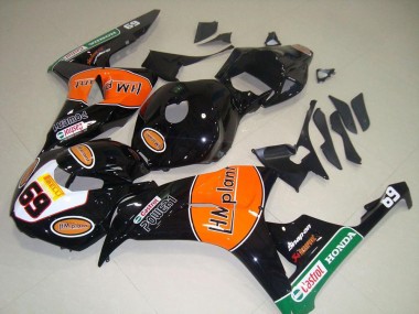 Carenados Moto Honda CBR1000RR 2006-2007 - Negro Brillante Naranja Verde Hm Plant Carrera 69 Asequibles