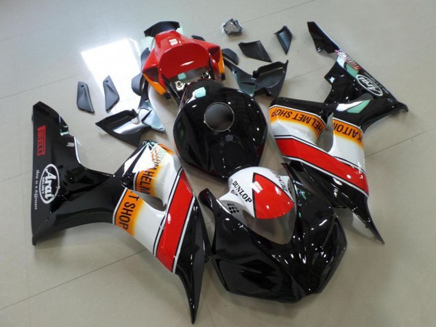 Carenados Moto Honda CBR1000RR 2006-2007 - Rojo Blanco Naranja Negro Brillante Carrera Asequibles
