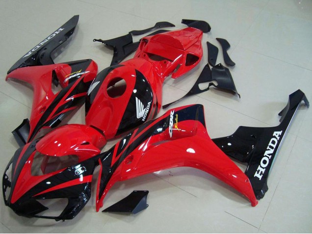 Kits Carenado Moto Honda CBR1000RR 2006-2007 - Rojo Negro Brillante Asequibles
