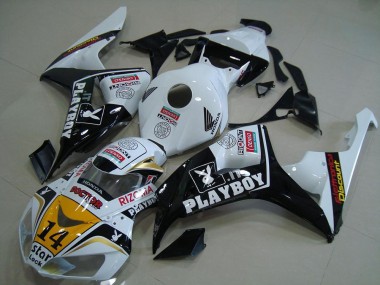 Carenados Moto Honda CBR1000RR 2006-2007 - Blanco Amarillo Negro Brillante Denso Playboy 14 Asequibles