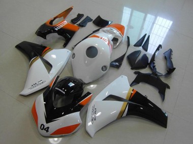 Carenados Moto Honda CBR1000RR 2008-2011 - Blanco Naranja Negro Brillante Carrera Asequibles