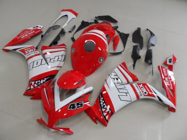 Carenados Moto Honda CBR1000RR 2012-2016 - Blanco Rojo Liverpool 45 Asequibles
