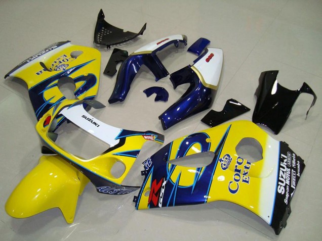 Carenados Moto Suzuki GSXR 600 1996-2000 - Blanco Amarillo Azul Corona Asequibles