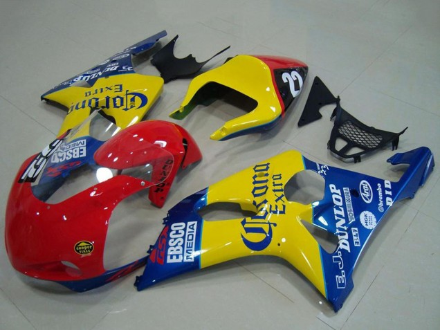 Carenados Moto Suzuki GSXR 1000 2000-2002 - Amarillo Rojo Azul Corona Carrera Asequibles