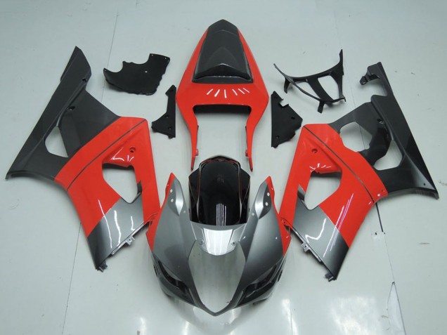 Carenado Moto Suzuki GSXR 1000 2003-2004 - Rojo Plata Negro Asequibles