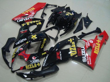 Carenados Moto Suzuki GSXR 1000 2005-2006 - Negro Brillante Rojo Oro Rizla Asequibles