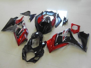 Carenados Moto Suzuki GSXR 1000 2007-2008 - Rojo Negro Brillante No Calcomanía Asequibles