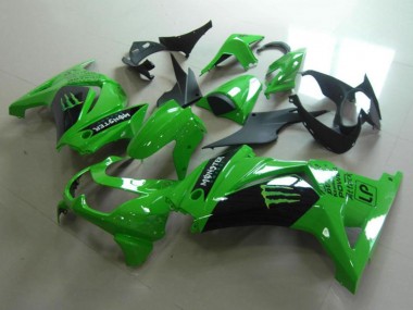 Carenados Moto Kawasaki ZX250R 2008-2012 - Verde Negro Brillante Monstruo Asequibles