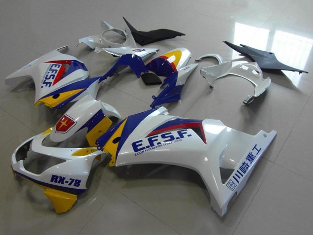 Carenados Moto Kawasaki ZX250R 2008-2012 - Blanco Amarillo Azul Rojo EFSF RX-78 Asequibles