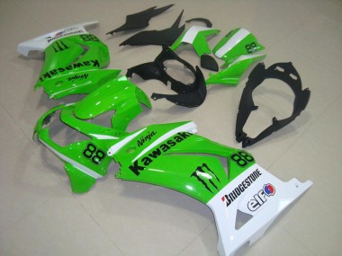 Carenados Moto Kawasaki ZX250R 2008-2012 - Blanco Verde Negro Monstruo 88 Asequibles