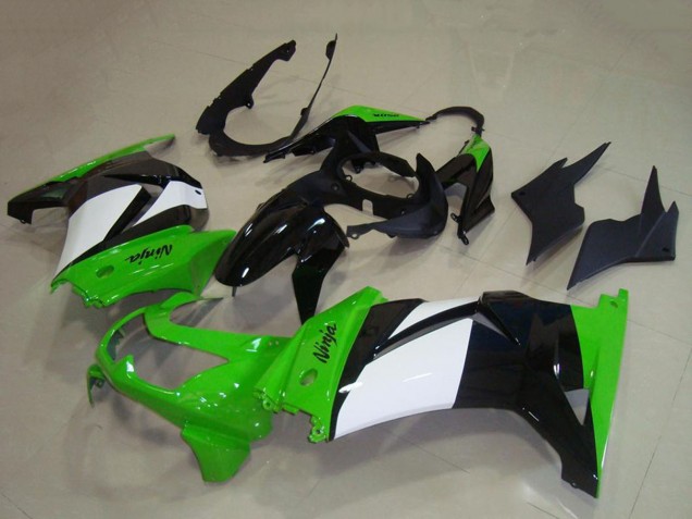 Carenados Moto Kawasaki ZX250R 2008-2012 - Verde Blanco Negro Brillante Asequibles
