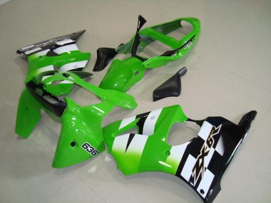 Carenados Moto Kawasaki ZX6R 2000-2002 - Verde Blanco Negro 636 Asequibles