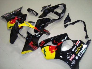 Carenados Moto Kawasaki ZX6R 2000-2002 - Negro Brillante Amarillo Rojo Bull Asequibles