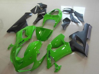 Carenados Moto Kawasaki ZX6R 2005-2006 - Verde Negro Mate Asequibles