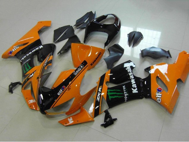 Carenados Moto Kawasaki ZX6R 2005-2006 - Naranja Negro Verde Monstruo Asequibles