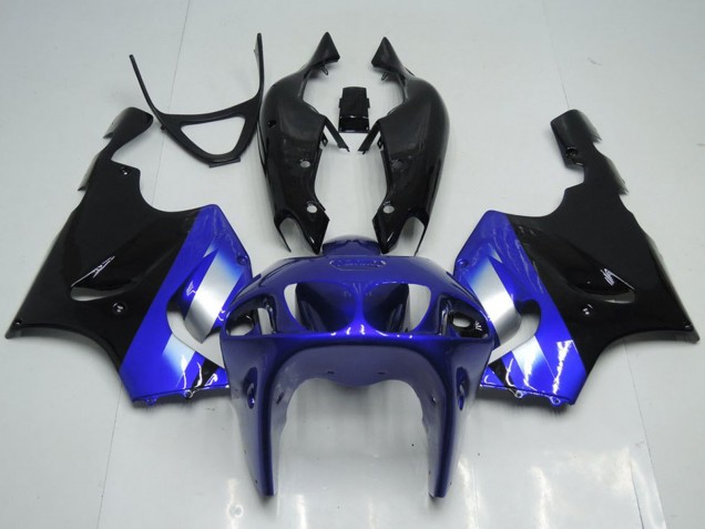 Carenados Moto Kawasaki ZX7R 1996-2003 - Azul Plata Negro Brillante Asequibles