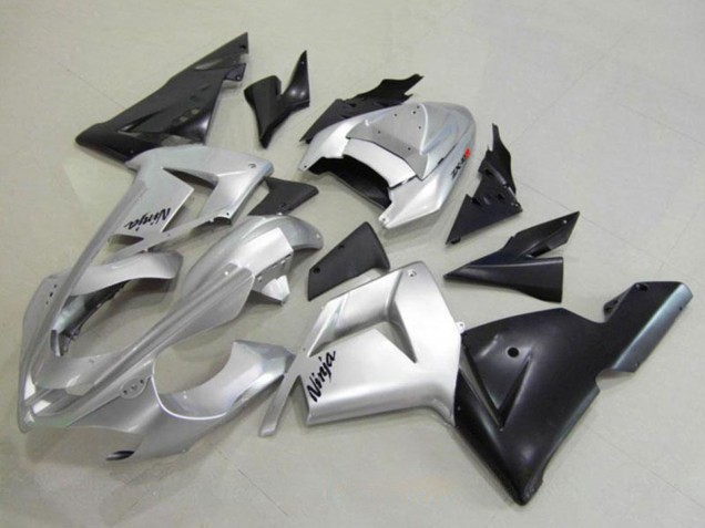 Carenado Moto Kawasaki ZX10R 2004-2005 - Plata Negro Ninja Asequibles