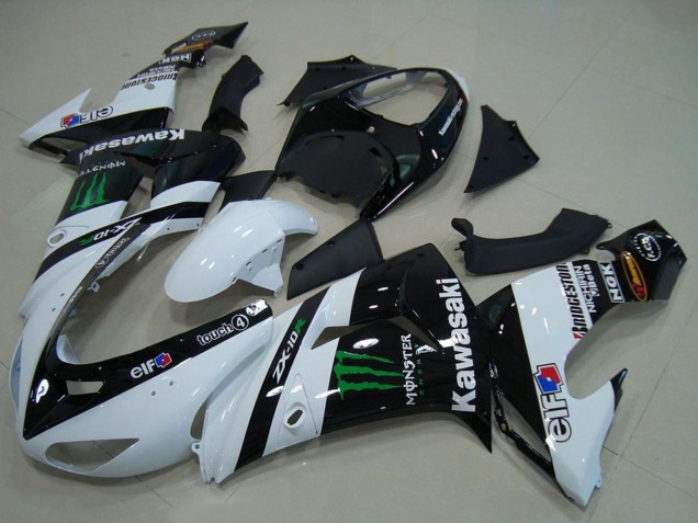 Carenados Moto Kawasaki ZX10R 2006-2007 - Blanco Negro Brillante Verde Elf Monstruo Asequibles