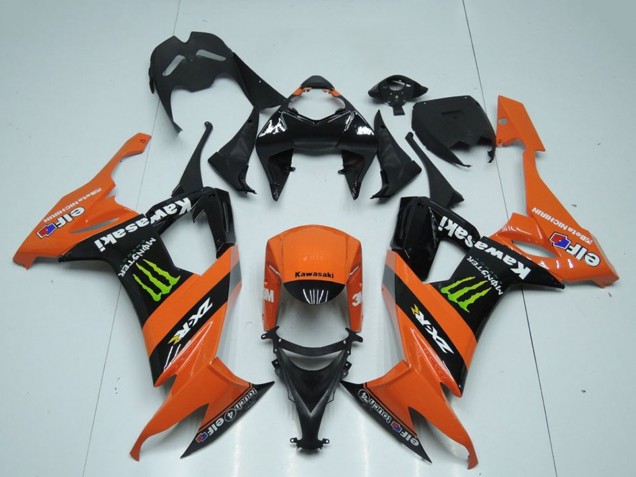 Carenados Moto Kawasaki ZX10R 2008-2010 - Naranja Negro Verde Monstruo Asequibles