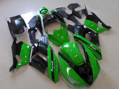 Carenados Moto Kawasaki ZX14R ZZR1400 2006-2011 - Verde Negro Brillante Asequibles