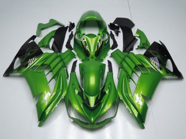 Carenados Moto Kawasaki ZX14R ZZR1400 2012-2024 - Verde Negro Brillante Llama Blanco Ninja Asequibles