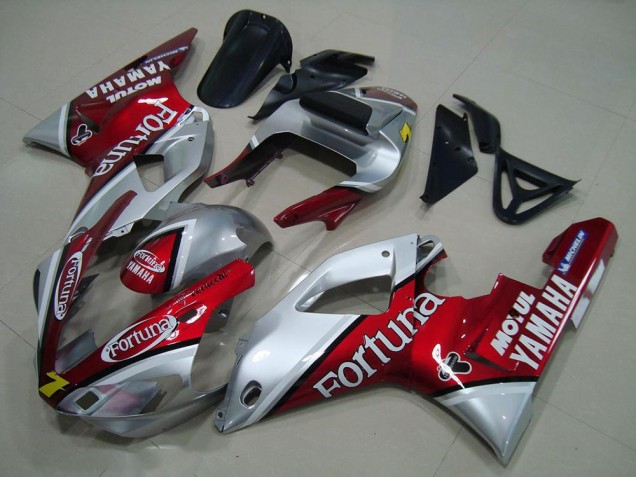 Carenados Moto Yamaha YZF R1 2000-2001 - Plata Rojo Fortuna Motul 7 Asequibles