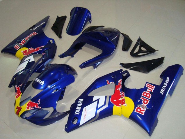 Carenados Moto Yamaha YZF R1 2000-2001 - Azul Blanco Amarillo Rojo Bull Asequibles