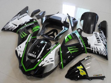 Carenados Moto Yamaha YZF R1 2000-2001 - Negro Brillante Blanco Verde Monstruo Asequibles