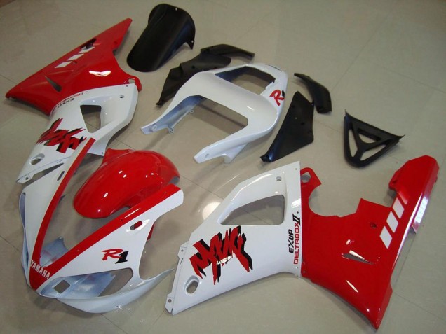 Carenado Moto Yamaha YZF R1 2000-2001 - Blanco Rojo Asequibles