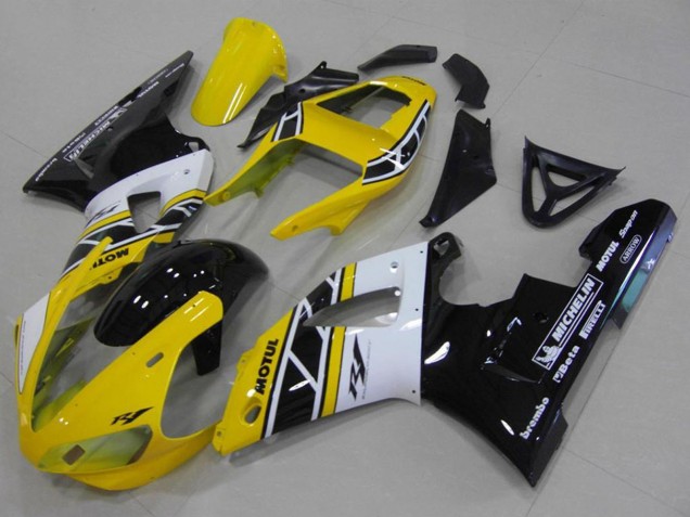 Carenados Moto Yamaha YZF R1 2000-2001 - Amarillo Blanco Negro Anniversary Motul Michelin Asequibles