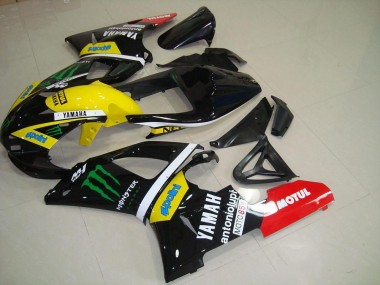 Carenados Moto Yamaha YZF R1 2000-2001 - Negro Brillante Amarillo Blanco Rojo Monstruo Motul Asequibles