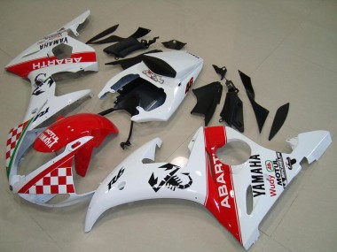 Carenados Moto Yamaha YZF R6 2003-2004 - Blanco Rojo Abarth Motul Asequibles